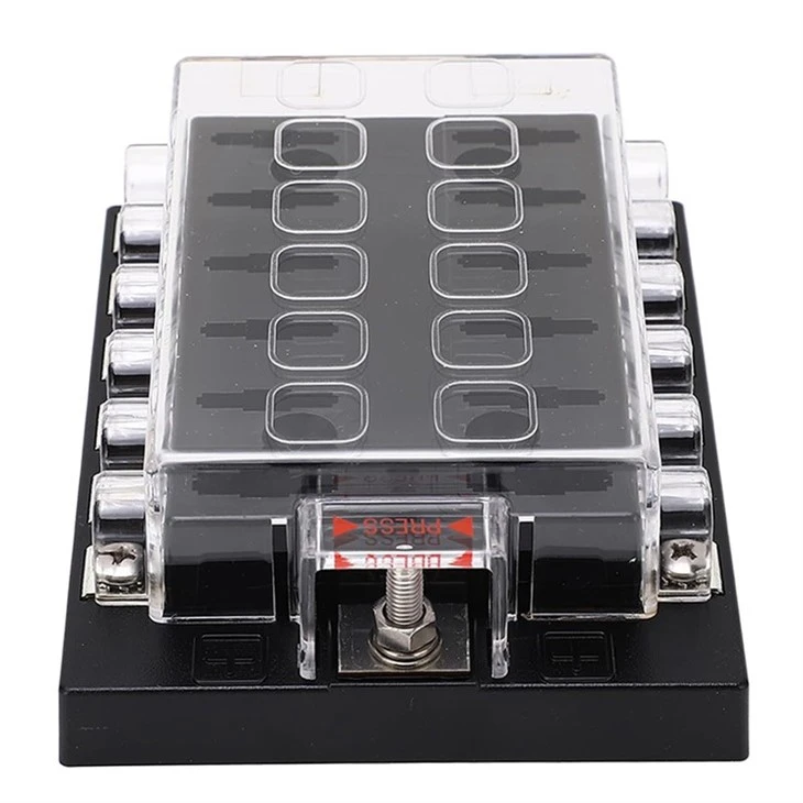 1 Input 12 Output Multiway 12 Way ATC Blade Fuse Box Holder Waterproof Block Panel Board